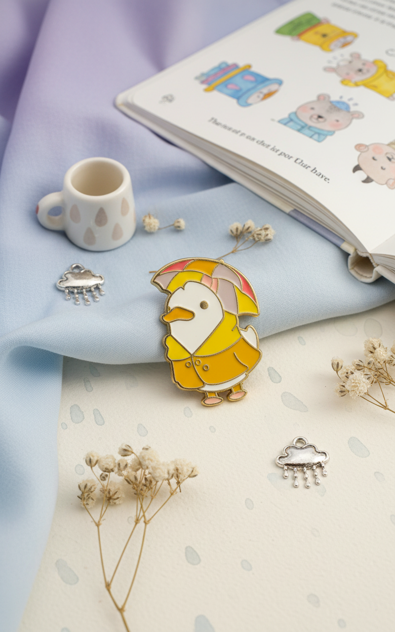 Rainy Weather White Duck Pin