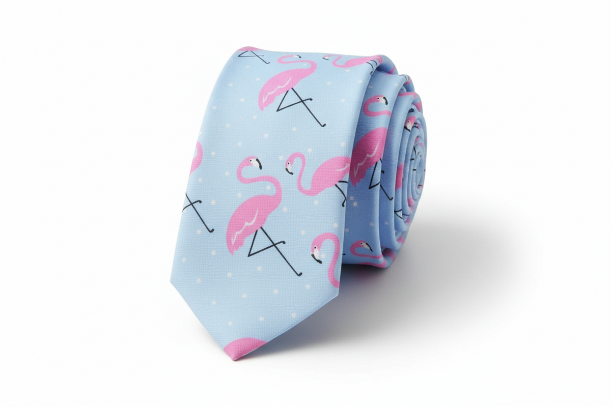 Cravate Flamant Rose