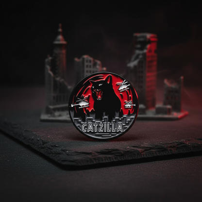 Pin de gato Catzilla