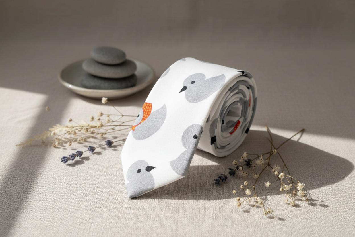 Corbata de pato gris