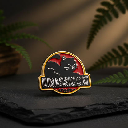 Pin de gato "Jurassic Cat"