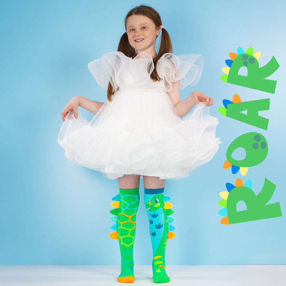 GREEN ROAR DINOSAUR SOCKS