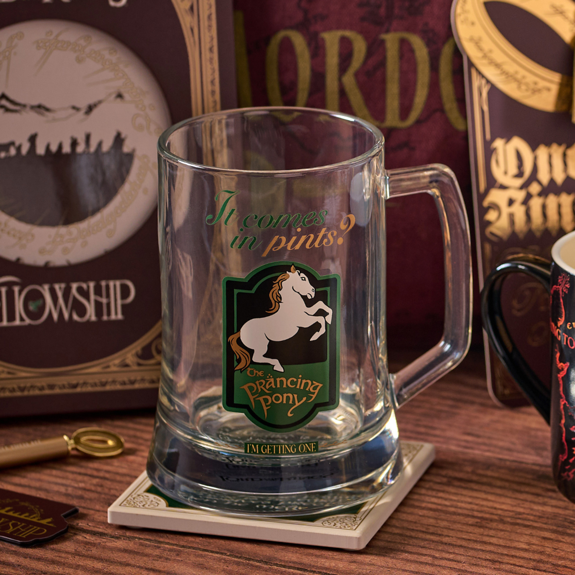 Chope en verre Le Seigneur des Anneaux 500 ml