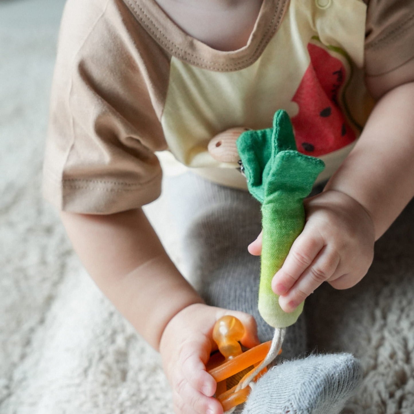 Luke the Leek Pacifier Clip