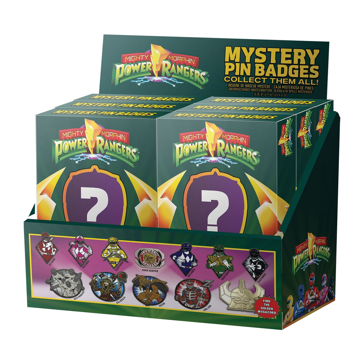 Power Rangers - Mystery Pin Badge CDU Containing 12 Blind Boxes