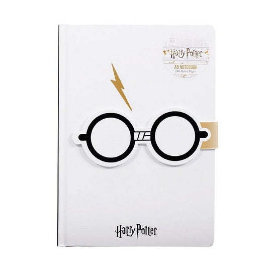 Cuaderno de Harry Potter - Rayo y gafas en relieve 