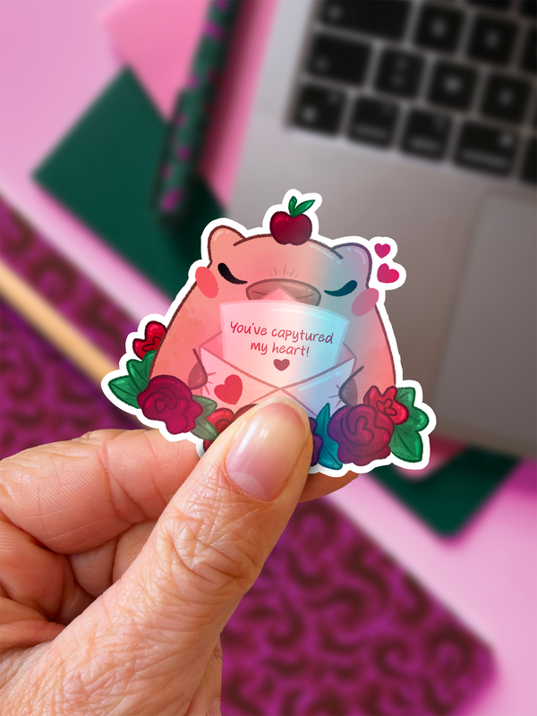 You’ve capytured my heart | Sticker holographique — vue 2
