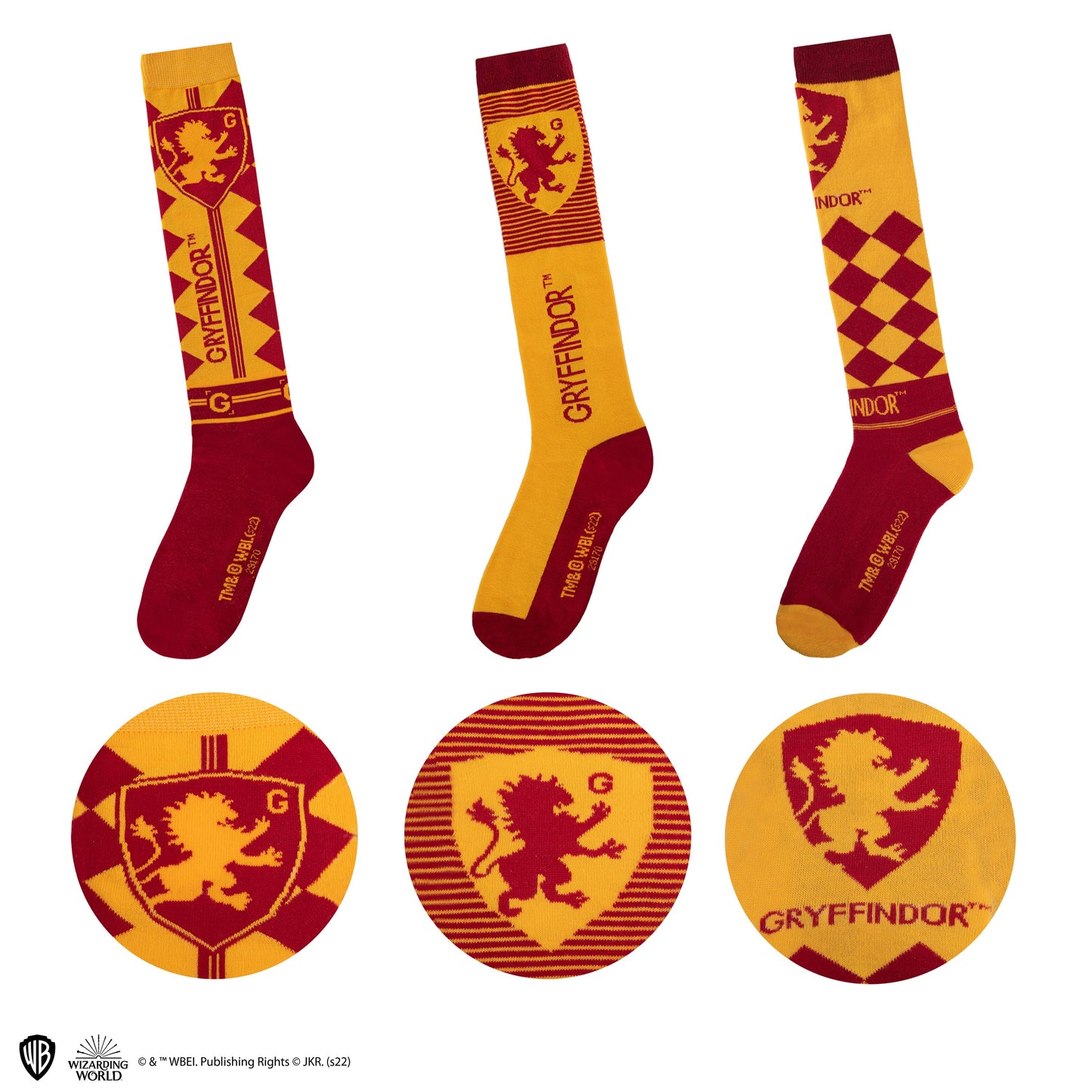Set de 3 Paires de Chaussettes Hautes Gryffondor