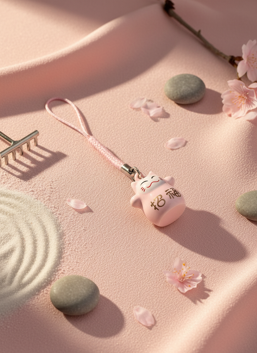 Llavero Daruma Lucky Cat Campanilla