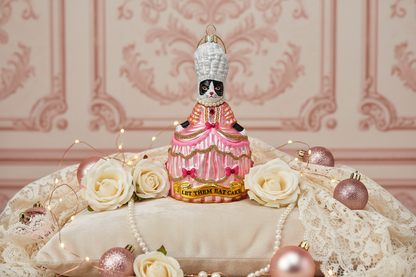 Boule de Noël Chat Tuxedo Marie Antoinette “Let Them Eat”