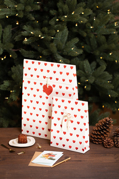 Red hearts - Gift tag