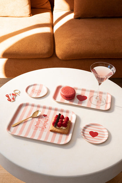 Pink stripes - Coffee Tray