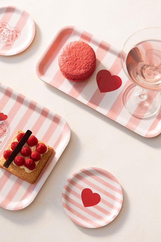 Pink stripes - Coffee Tray