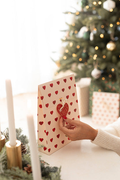 Red hearts - Gift tag