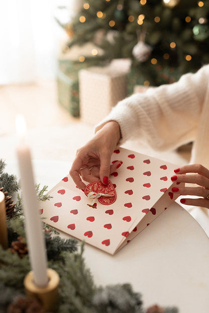 Red hearts - Gift tag