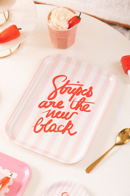 Stripes New Black - Breakfast Tray