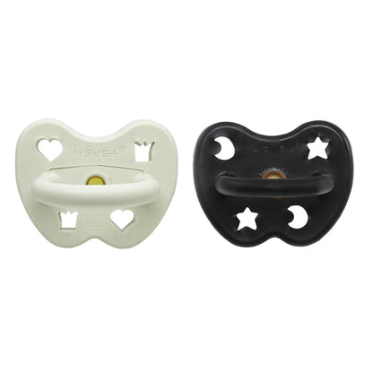 Lot de 2 sucettes rondes – 3 à 36 mois – HEVEA