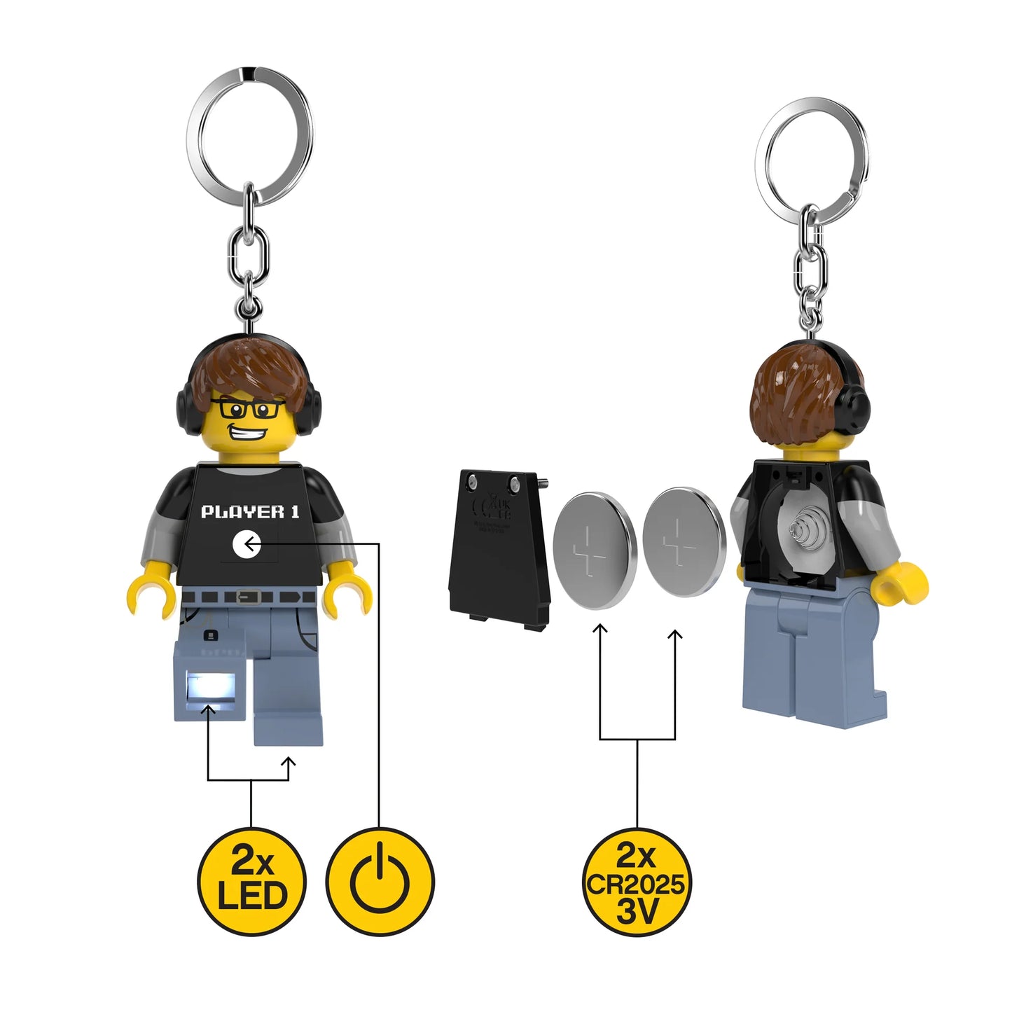 Porte-clés lumineux LEGO - Gamer