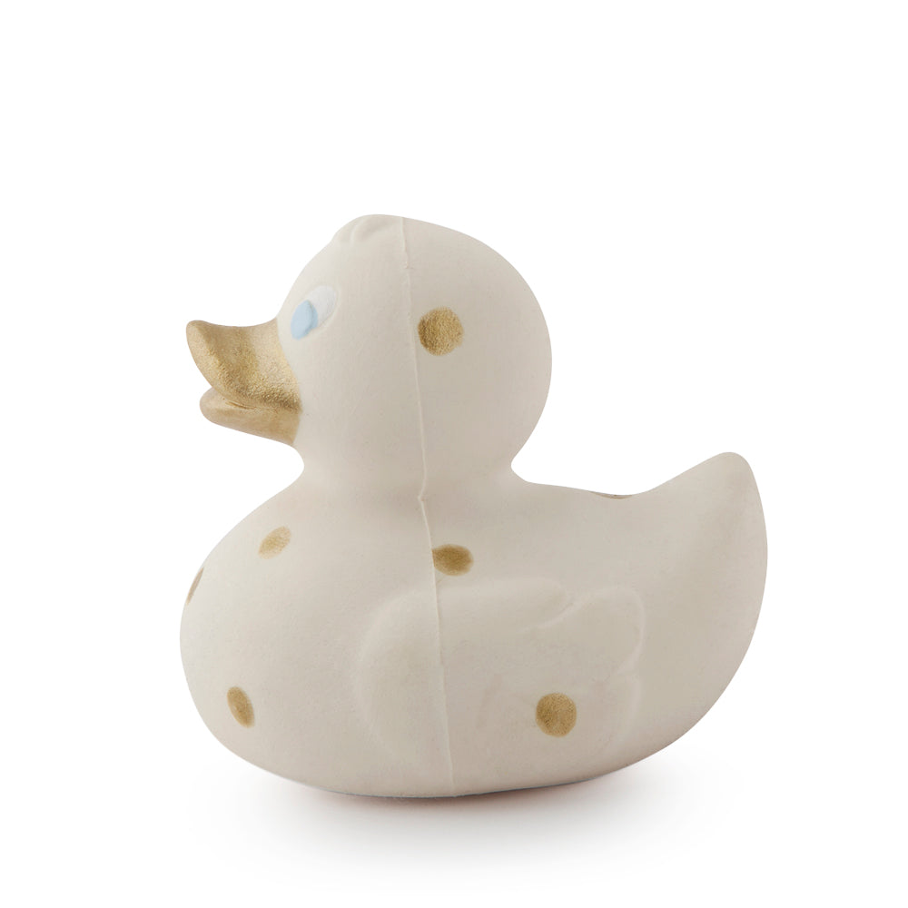 Elvis le Canard Pois Dorés – Jouet de Bain et Dentition Bébé