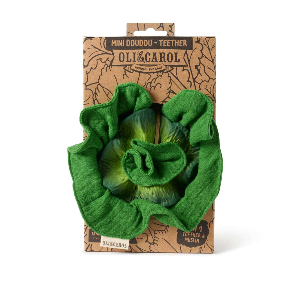 Kendall le Chou kale – Mini doudou de dentition bébé