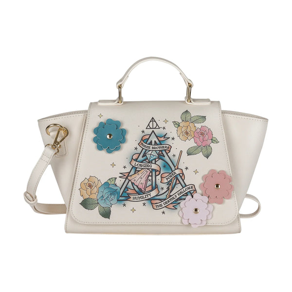 Bolsa Harry Potter - Tatuagem Floral Relíquias da Morte