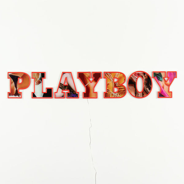 Playboy X Locomocean - Mot-symbole Playboy Néon LED rouge pour montage mural