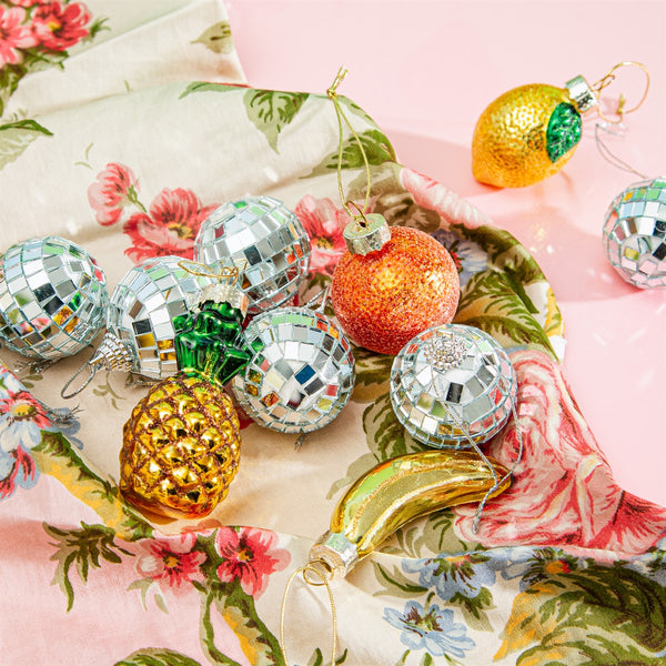 Mini Faceted Christmas Baubles 6-Pack