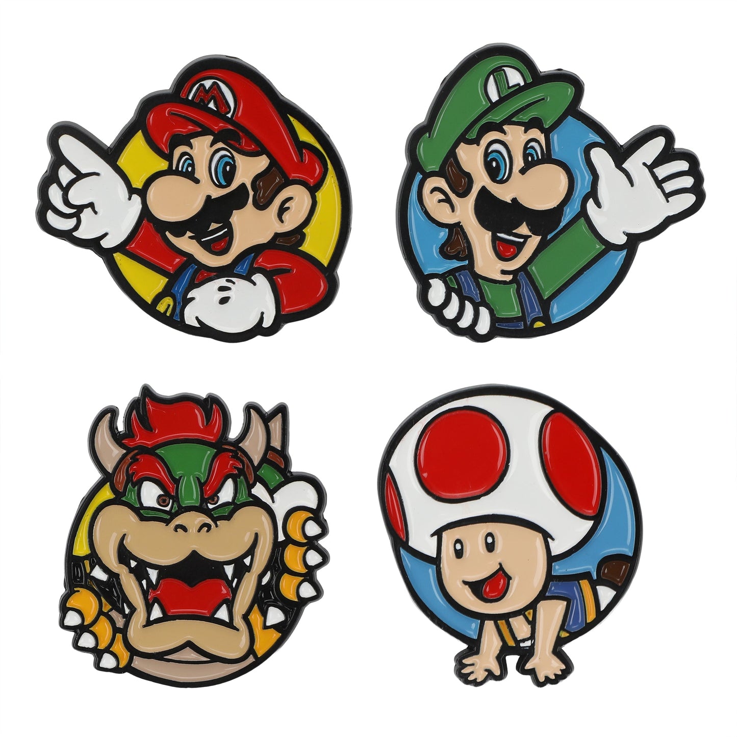 Pin's Super Mario - Luigi, Browser, & Toad 4-Pack Lapel Pins