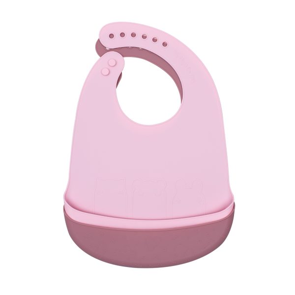 Set di 2 bavaglini rosa cipria e rosa antico 