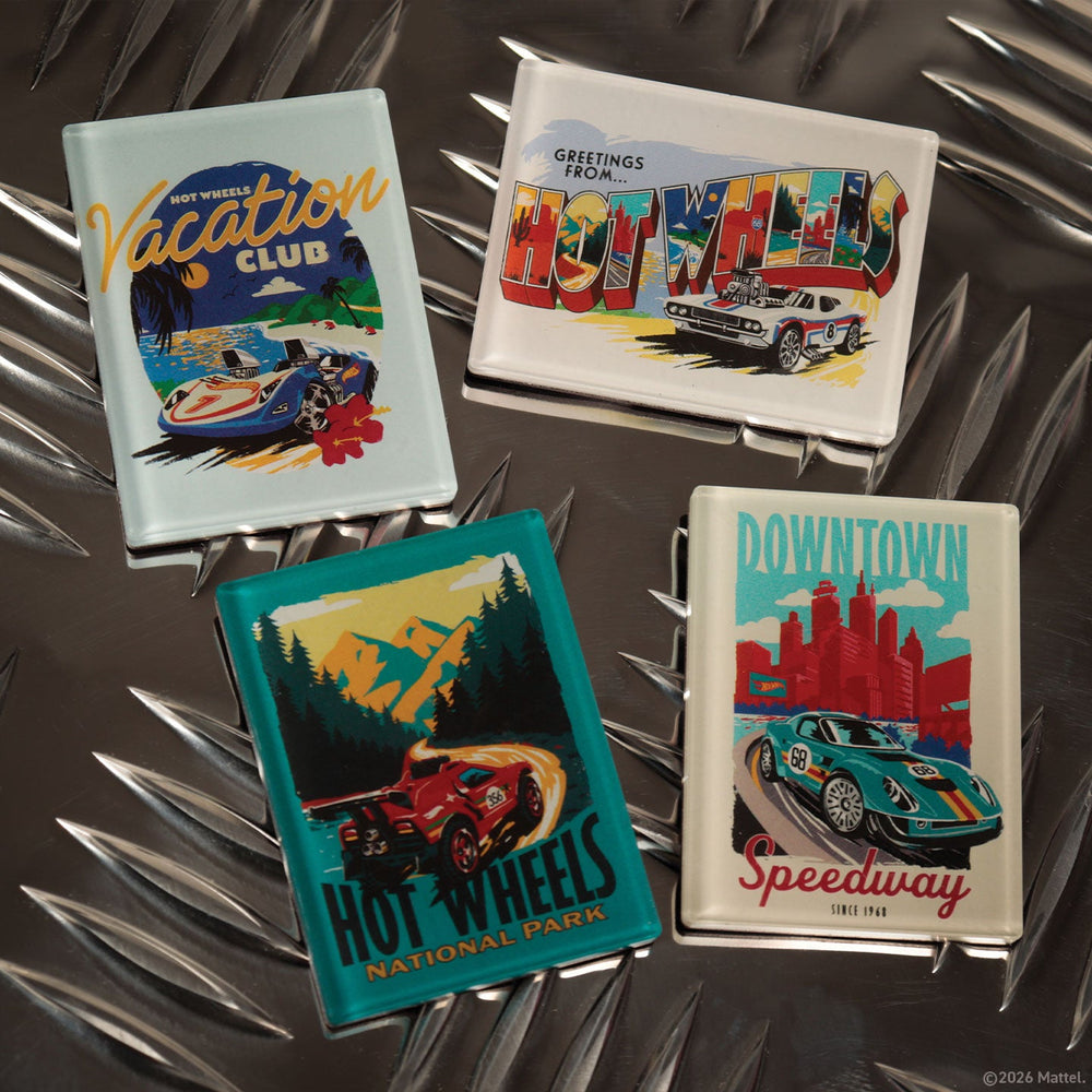 Set de 4 magnets Hot Wheels - Lieux iconiques