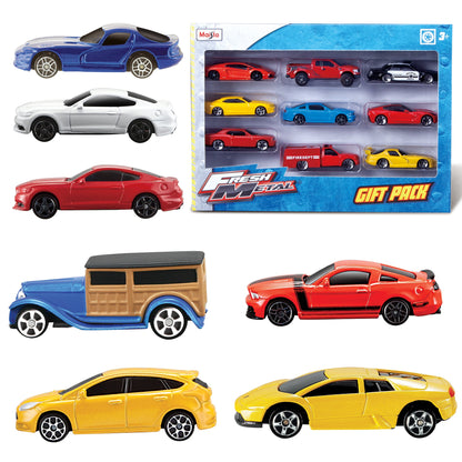Cool metal 9-pack of vehicles