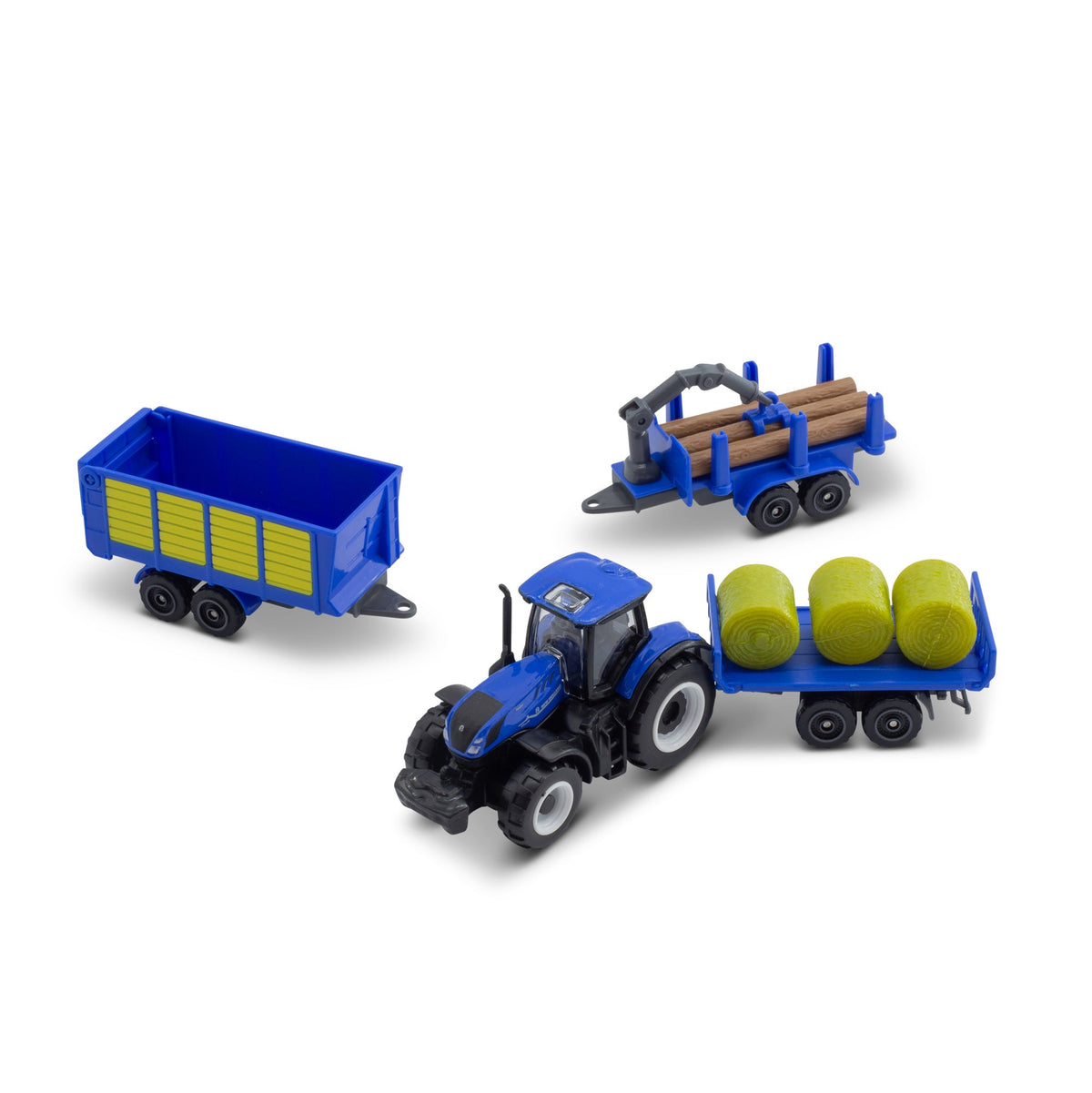 MINI MACHINES DE TRAVAIL - PACK DE 4 TRACTEURS NEW HOLLAND