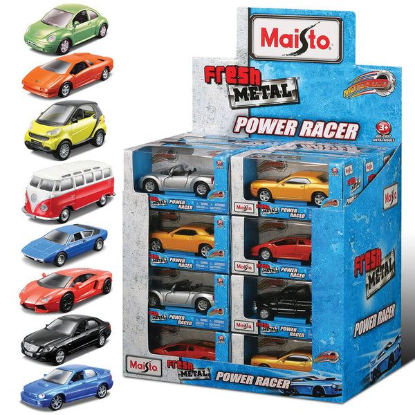 DISTRIBUTEUR 24 PIÈCES FRESH METAL POWER RACER À RÉTRACTER