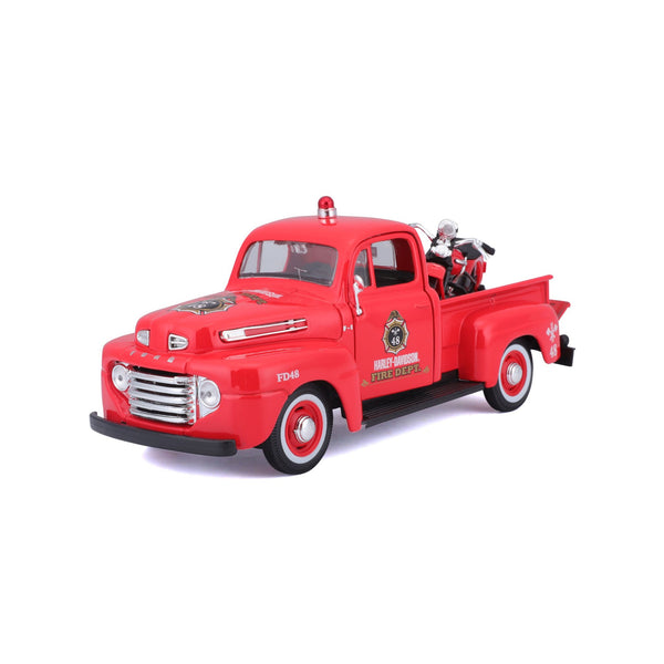 1:24 HARLEY DAVIDSON 1948 FORD F-1 PICKUP WITH 1936 EL KNUCKLEHEAD