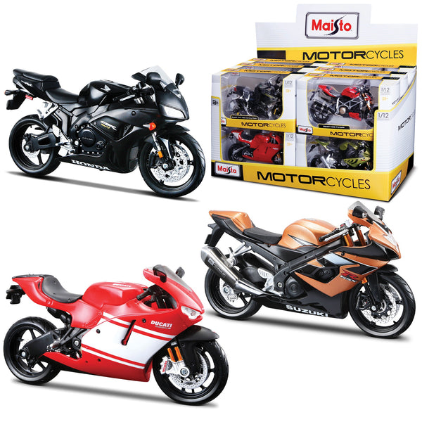 ASSORTIMENT DE MOTO 1:12 - DISTRIBUTEUR 12 PIÈCES