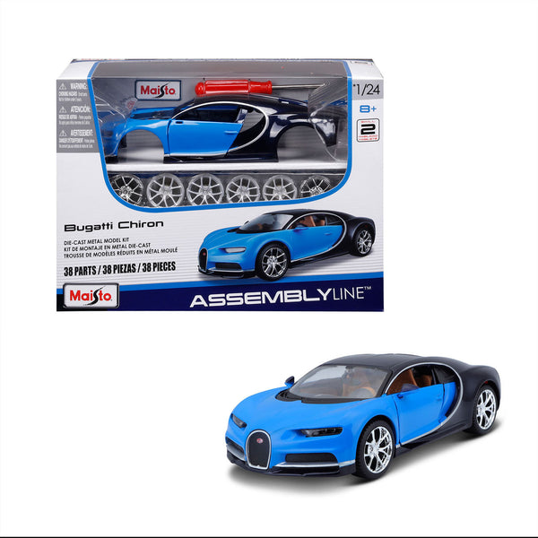 KIT BUGATTI CHIRON BLEU 1:24