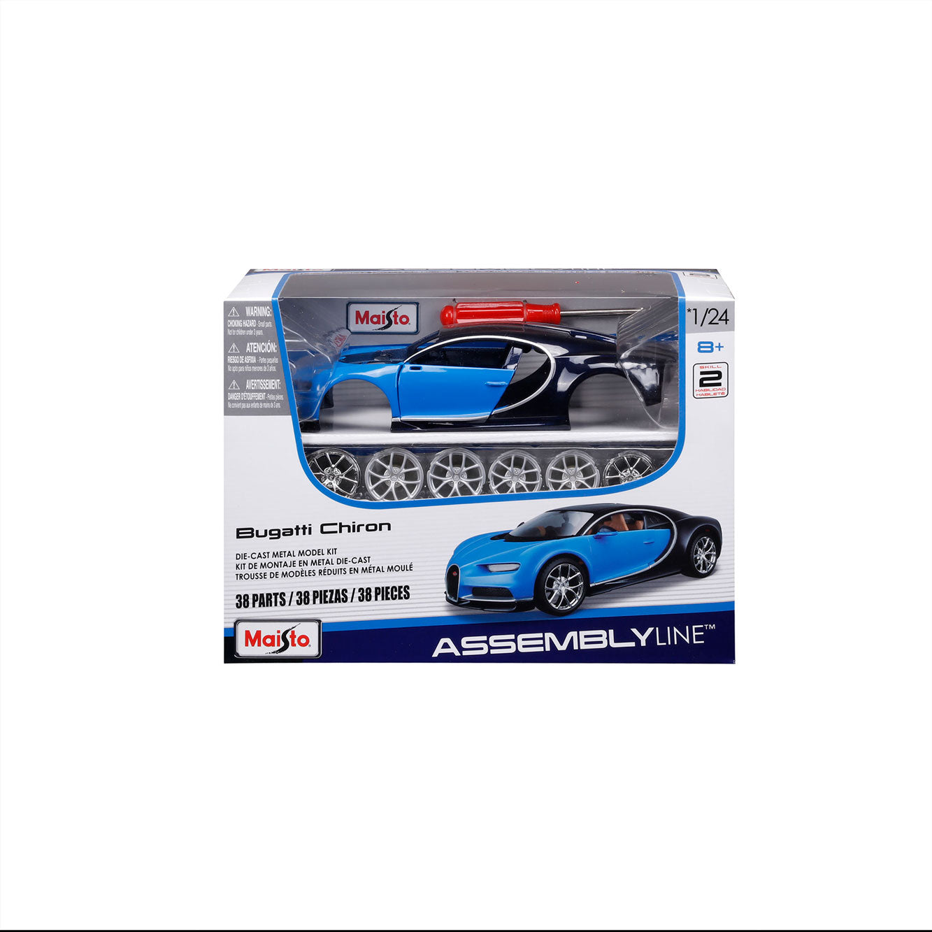 KIT BUGATTI CHIRON BLEU 1:24