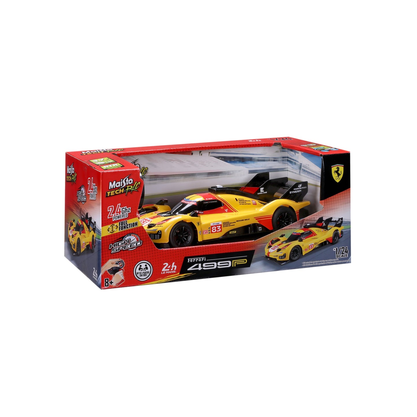 1:24 PREMIUM RC FERRARI 499P 2.4GHZ YELLOW