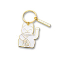 Lucky white chat keychain