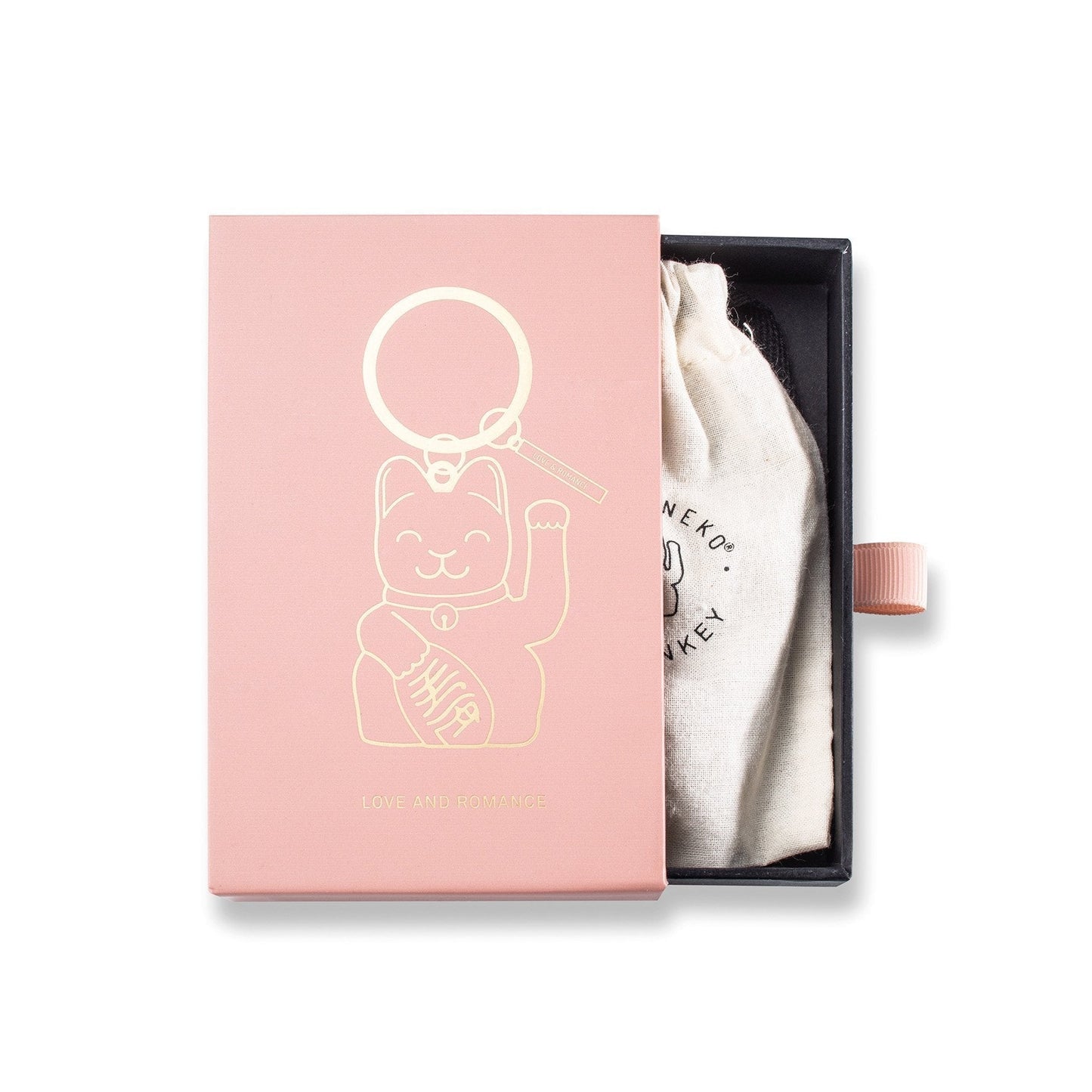 porte cles chat chanceux rose donkey 