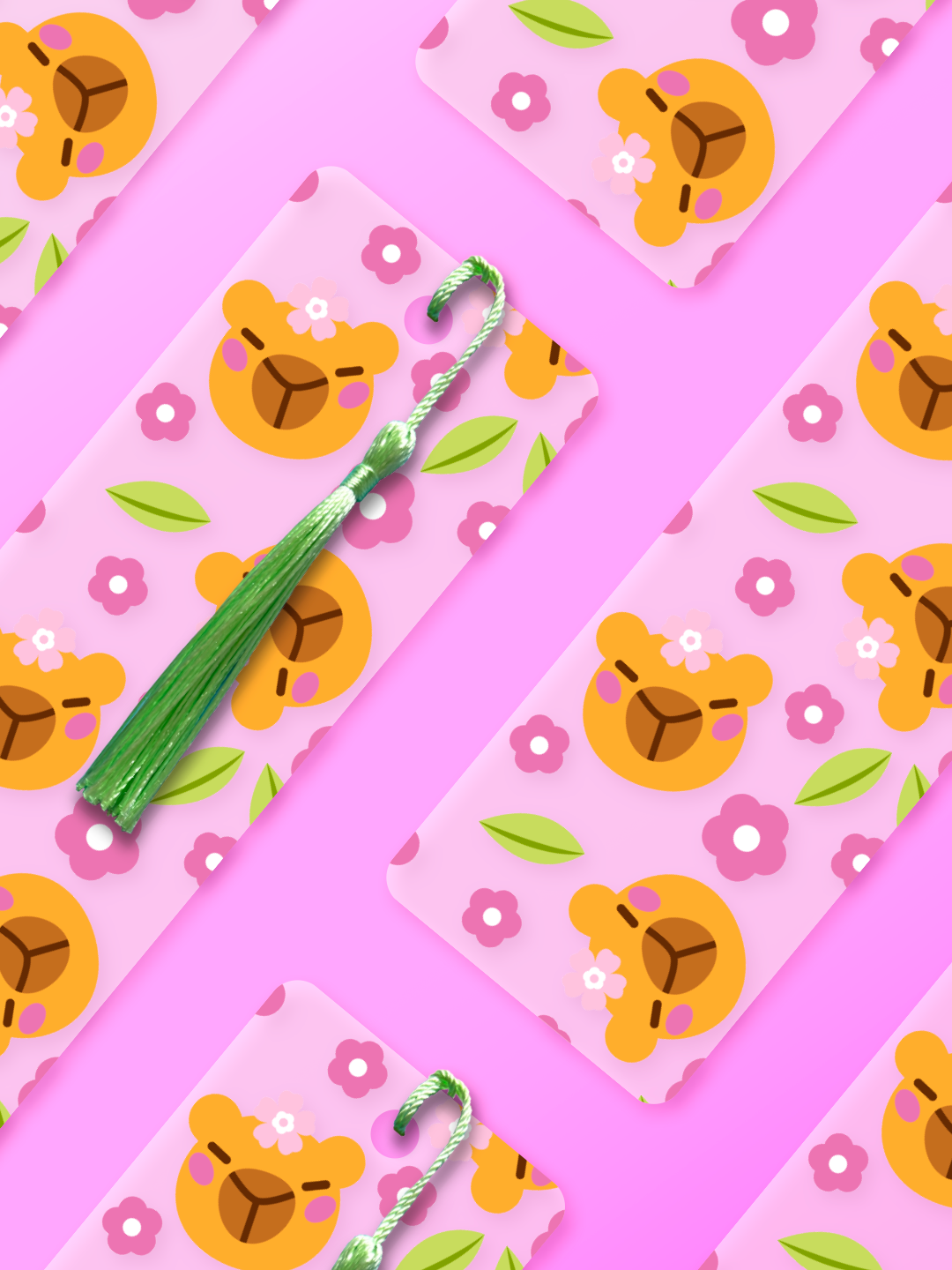 Tête capybara sakura | Marque-Page acrylique
