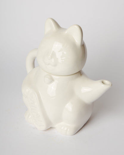Théière Chat Chanceux Blanc