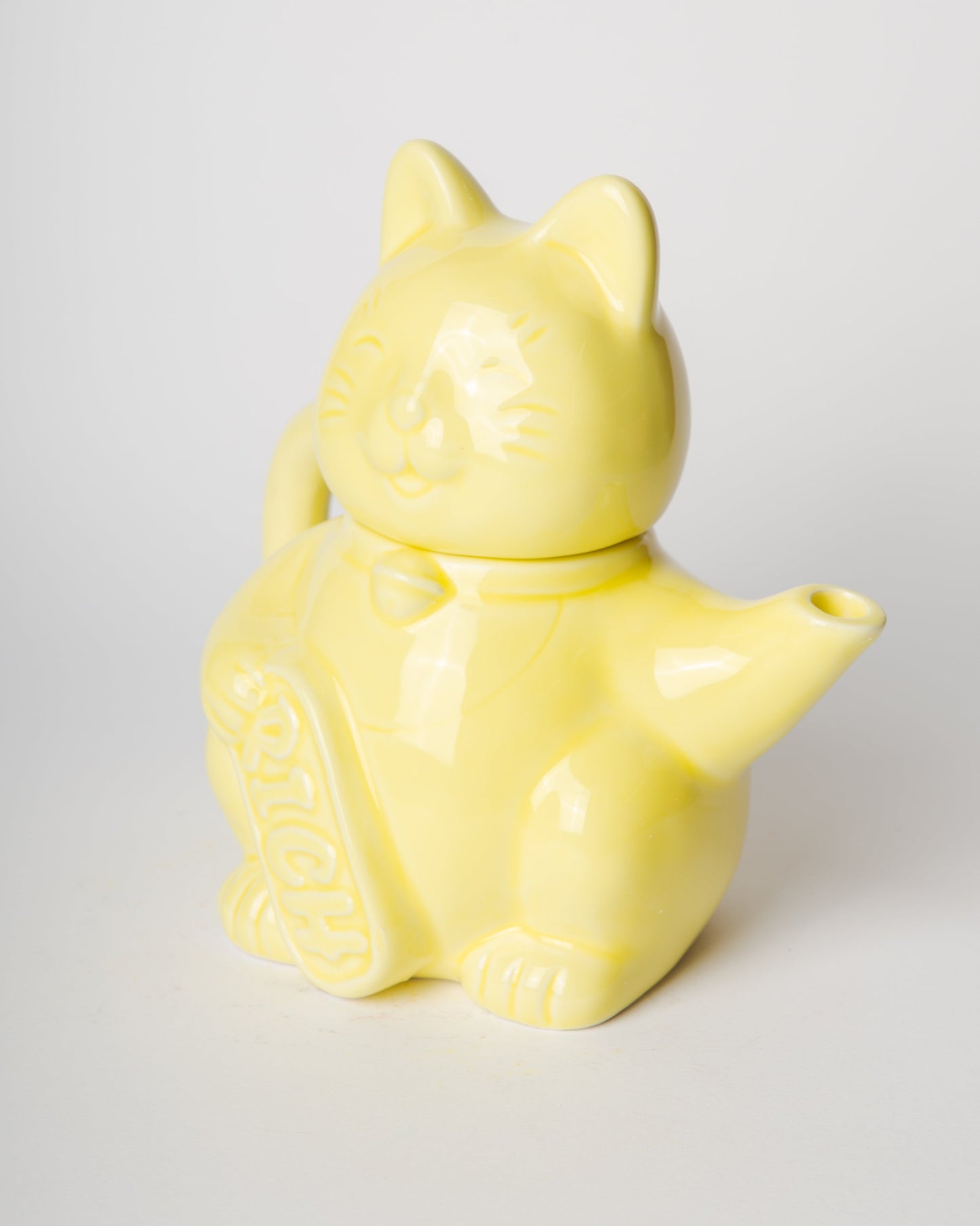 Théière Chat Chanceux Jaune