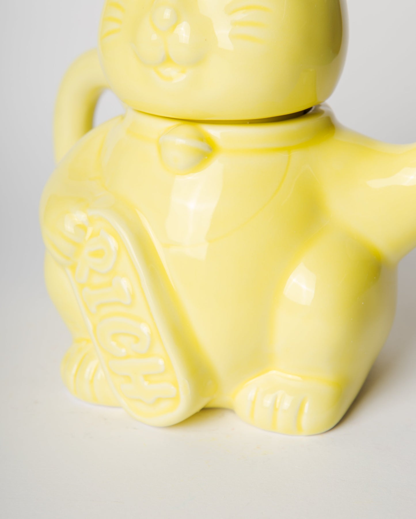 Théière Chat Chanceux Jaune