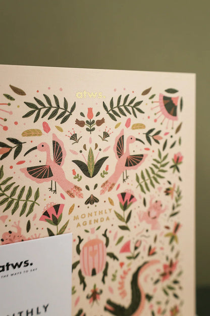 Pink Croco - Monthly Planner Spirals