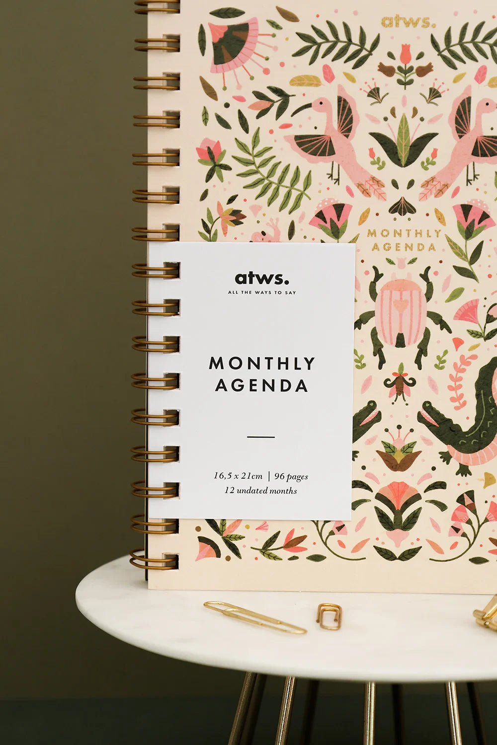 Pink Croco - Monthly Planner Spirals