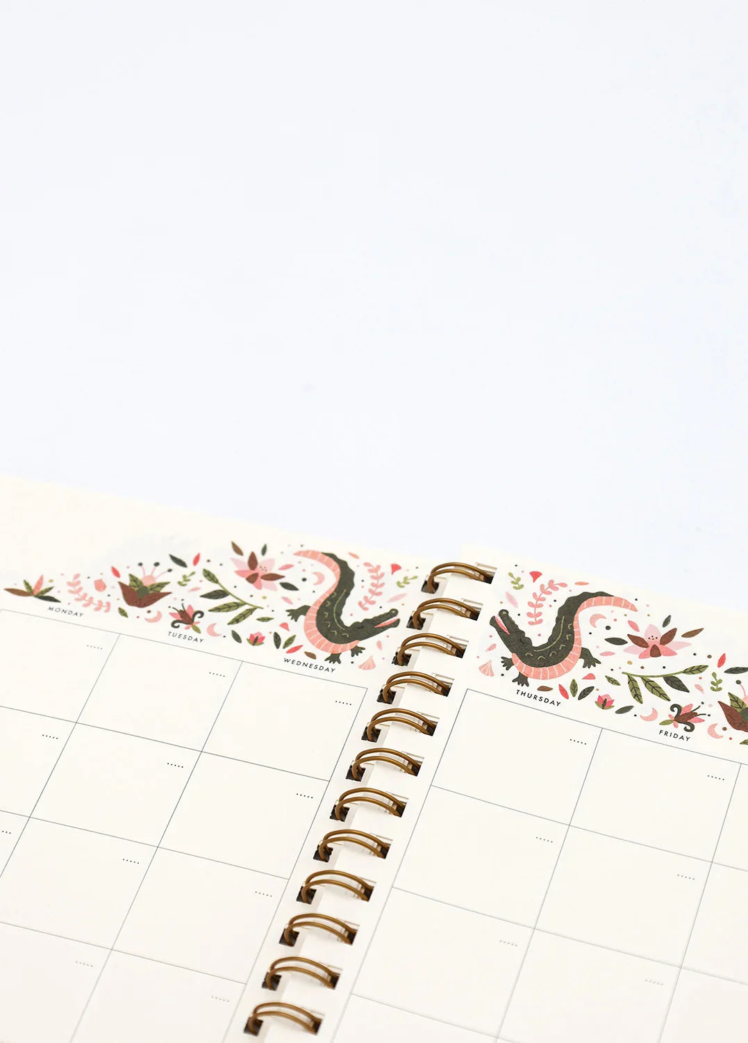 Pink Croco - Monthly Planner Spirals