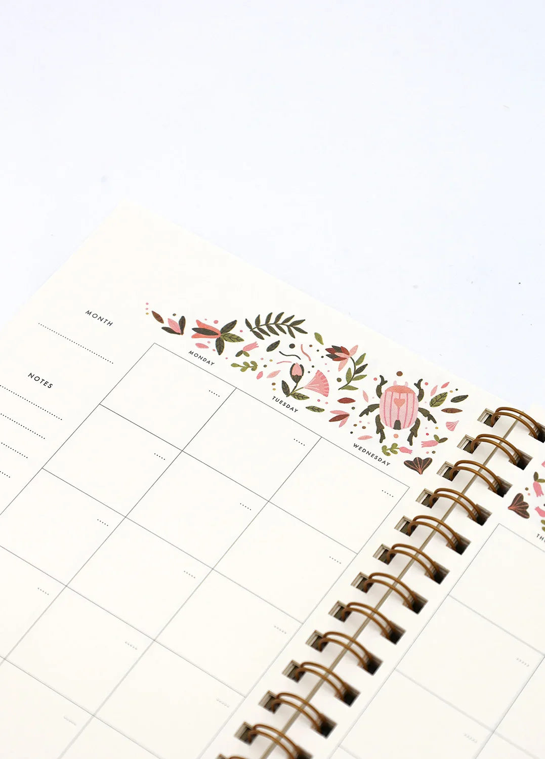 Pink Croco - Monthly Planner Spirals