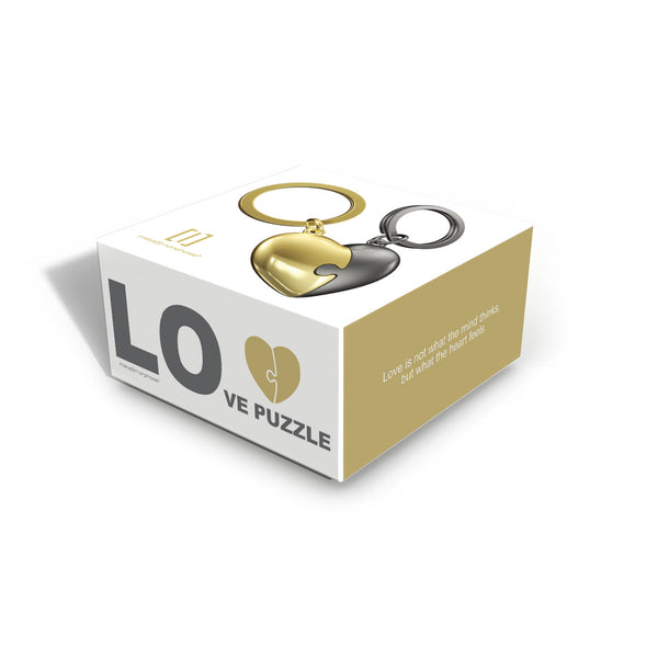 porte cles duo de coeur or et noir metalmorphose