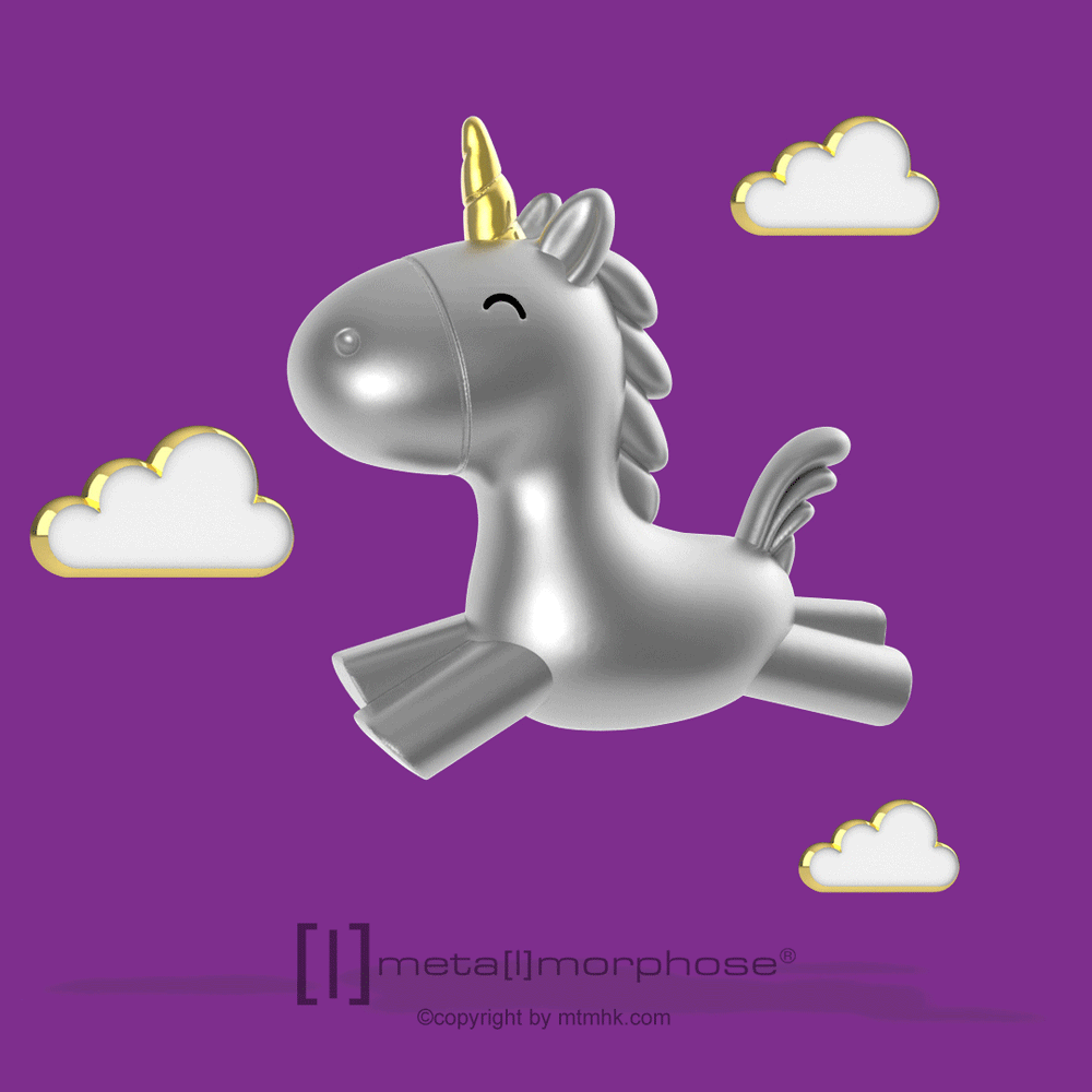 Schlüsselanhänger Fliegendes Einhorn mit Wolke